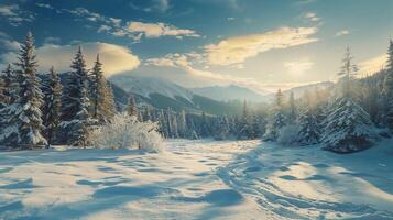 hermosa invierno naturaleza paisaje increíble montaña foto