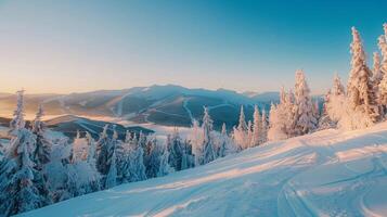 beautiful winter nature landscape amazing mountain photo