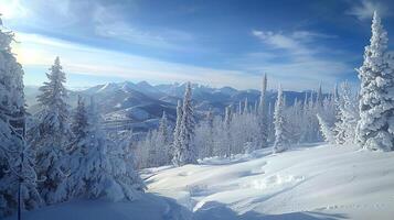 beautiful winter nature landscape amazing mountain photo