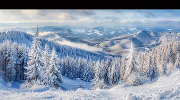 beautiful winter nature landscape amazing mountain photo