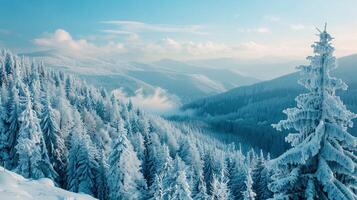 beautiful winter nature landscape amazing mountain photo