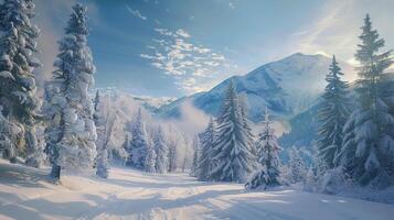 beautiful winter nature landscape amazing mountain photo