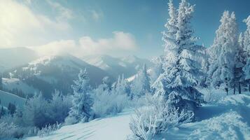 beautiful winter nature landscape amazing mountain photo