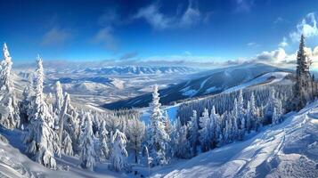 beautiful winter nature landscape amazing mountain photo