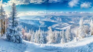 beautiful winter nature landscape amazing mountain photo