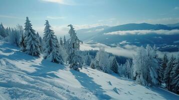 beautiful winter nature landscape amazing mountain photo