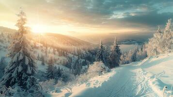 beautiful winter nature landscape amazing mountain photo