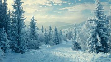 beautiful winter nature landscape amazing mountain photo