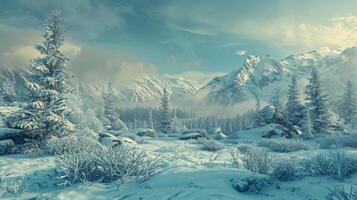 beautiful winter nature landscape amazing mountain photo