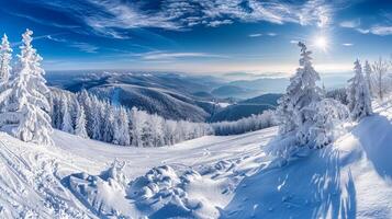 beautiful winter nature landscape amazing mountain photo