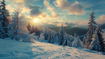 beautiful winter nature landscape amazing mountain photo