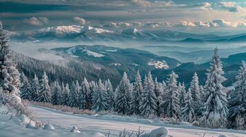 beautiful winter nature landscape amazing mountain photo