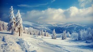 beautiful winter nature landscape amazing mountain photo