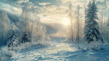 hermosa invierno naturaleza paisaje increíble montaña foto