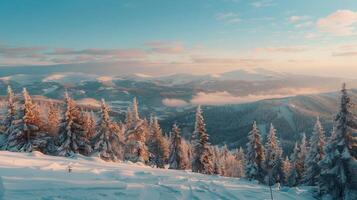 beautiful winter nature landscape amazing mountain photo