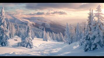 beautiful winter nature landscape amazing mountain photo