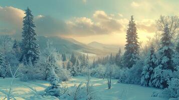 beautiful winter nature landscape amazing mountain photo