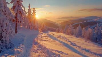 beautiful winter nature landscape amazing mountain photo