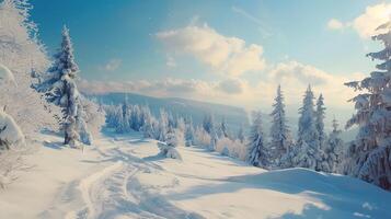 beautiful winter nature landscape amazing mountain photo