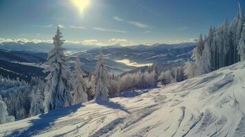 beautiful winter nature landscape amazing mountain photo