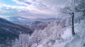 beautiful winter nature landscape amazing mountain photo