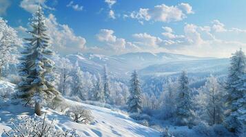 beautiful winter nature landscape amazing mountain photo