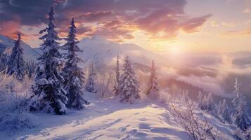 beautiful winter nature landscape amazing mountain photo