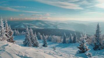 beautiful winter nature landscape amazing mountain photo