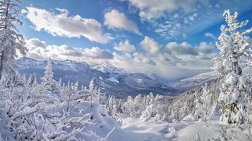 beautiful winter nature landscape amazing mountain photo