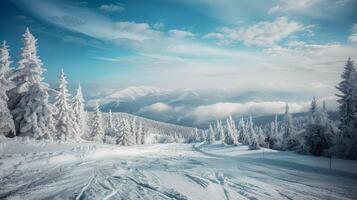 beautiful winter nature landscape amazing mountain photo