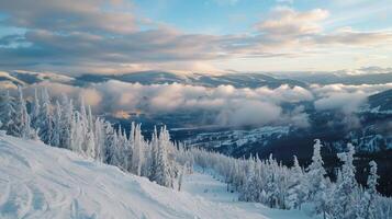 beautiful winter nature landscape amazing mountain photo