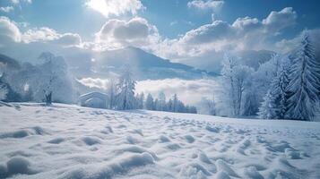 beautiful winter nature landscape amazing mountain photo