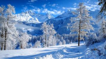 beautiful winter nature landscape amazing mountain photo