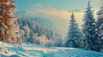 beautiful winter nature landscape amazing mountain photo