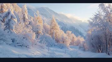 beautiful winter nature landscape amazing mountain photo