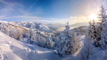 beautiful winter nature landscape amazing mountain photo