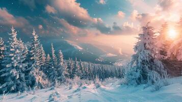 beautiful winter nature landscape amazing mountain photo