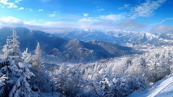 beautiful winter nature landscape amazing mountain photo