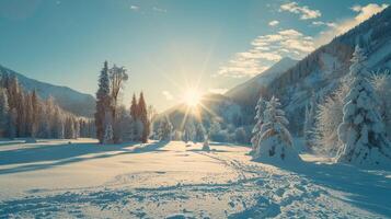 beautiful winter nature landscape amazing mountain photo