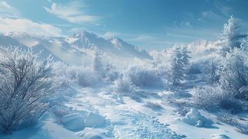 beautiful winter nature landscape amazing mountain photo