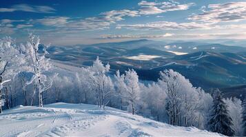 beautiful winter nature landscape amazing mountain photo