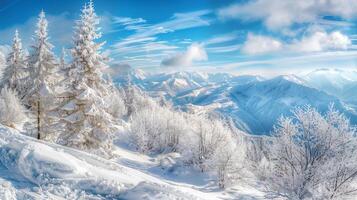 beautiful winter nature landscape amazing mountain photo