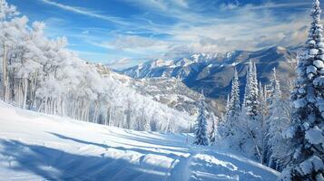 beautiful winter nature landscape amazing mountain photo