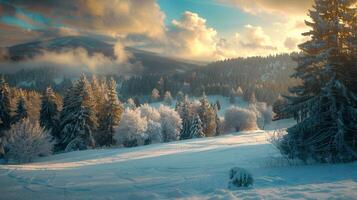 beautiful winter nature landscape amazing mountain photo