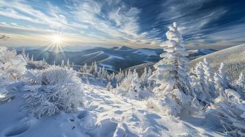 beautiful winter nature landscape amazing mountain photo