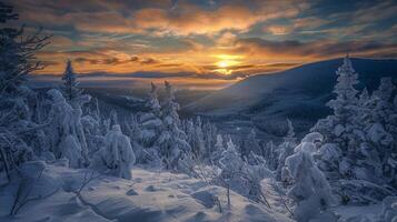 beautiful winter nature landscape amazing mountain photo