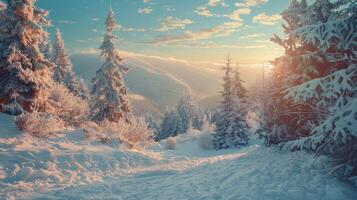 beautiful winter nature landscape amazing mountain photo