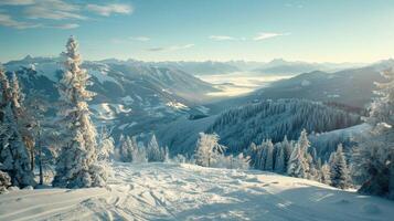 beautiful winter nature landscape amazing mountain photo