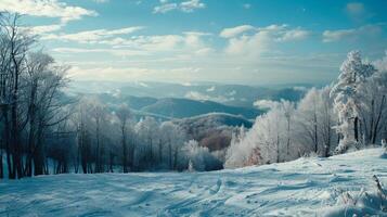 beautiful winter nature landscape amazing mountain photo