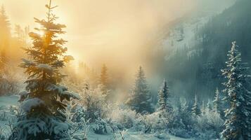 beautiful winter nature landscape amazing mountain photo